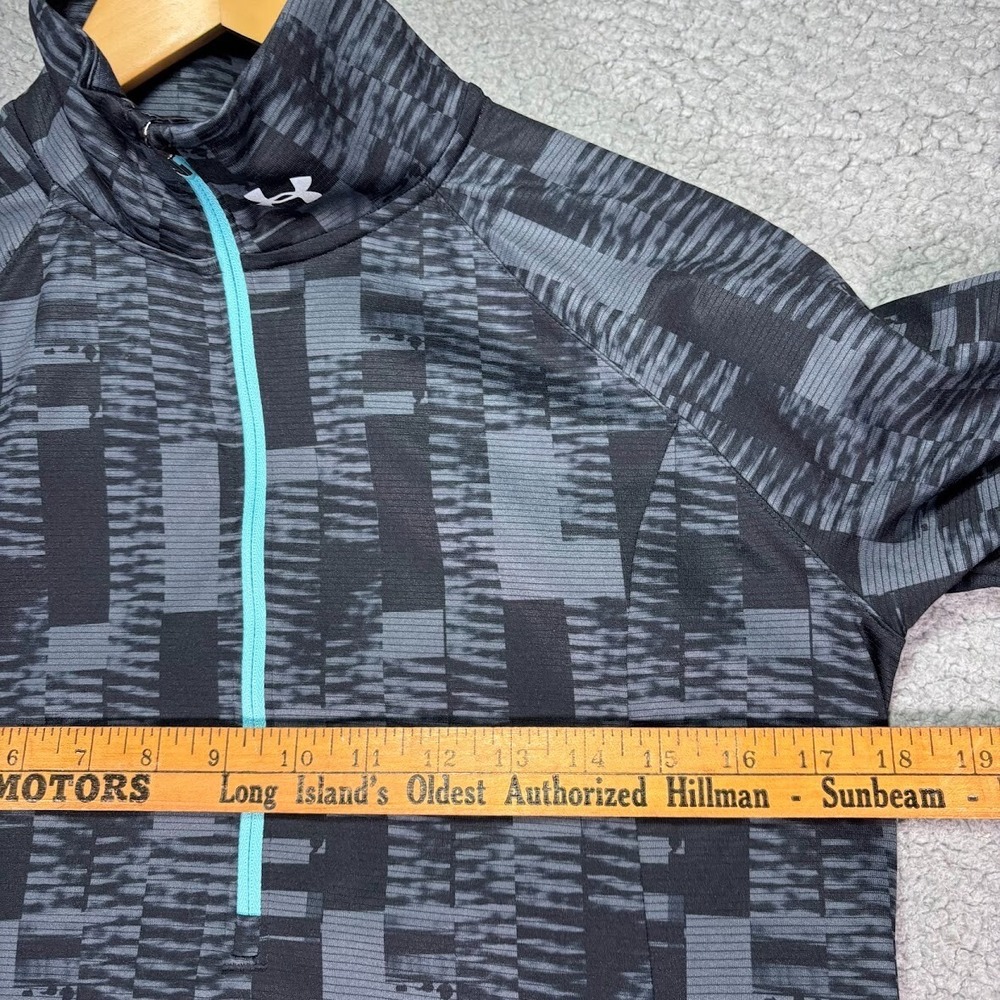 Under Armour UA 1/4 Zip Pullover Threadborne Mens M Geometric Fitted Golf Casual - Picture 7 of 12